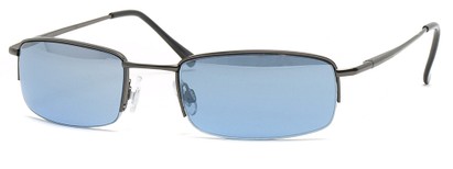 Angle of Olympus #471 in Grey Frame with Blue Lenses, Women's and Men's Retro Square Sunglasses