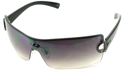 Angle of SW Shield Style #237 in Gray Frame with Smoke Lens, Women's and Men's  