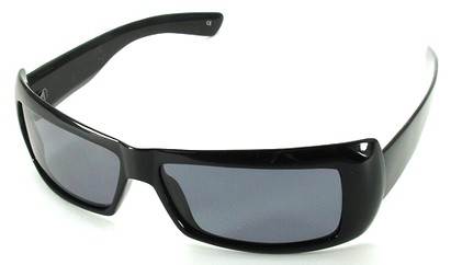 Angle of SW Polarized Style #1246 in Black Frame with Smoke Lenses, Women's and Men's  