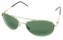 Angle of SW Aviator Style #1182 in Gold Frame with Green Lenses, Women's and Men's  