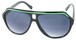 Angle of SW Aviator Style #1351 in Black with Green Frame, Women's and Men's  