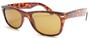Angle of SW Retro Style #1687 with Glass Lenses in Brown Frame with Amber Lenses, Women's and Men's  