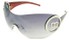 Angle of SW Rimless Shield Style #121 in Silver and Red Frame, Women's and Men's  