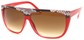 Angle of SW Snake Print Style #8817 in Red Frame, Women's and Men's  