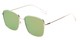 Angle of Sanibel #5105 in Gold Frame with Yellow/Blue Mirrored Lenses, Women's Square Sunglasses