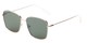 Angle of Sanibel #5105 in Gold Frame with Green Tinted Lenses, Women's Square Sunglasses