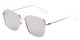 Angle of Sanibel #5105 in Silver Frame with Silver Mirrored Lenses, Women's Square Sunglasses