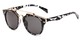 Angle of Copa #5026 in Grey Tortoise Frame with Grey Lenses, Women's Round Sunglasses