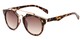 Angle of Copa #5026 in Brown Tortoise Frame with Amber Lenses, Women's Round Sunglasses