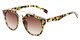 Angle of Copa #5026 in Green/Orange Tortoise with Amber Lenses, Women's Round Sunglasses