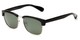 Angle of Klein #5055 in Black/Silver Frame with Green Lenses, Women's Browline Sunglasses