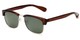 Angle of Klein #5055 in Brown/Silver Frame with Green Lenses, Women's Browline Sunglasses