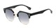 Angle of Austin #5104 in Black/Gold Frame with Smoke Lenses, Women's and Men's Round Sunglasses