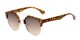Angle of Austin #5104 in Tortoise/Gold Frame with Amber Lenses, Women's and Men's Round Sunglasses