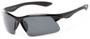 Angle of Marano #5143 in Glossy Black Frame with Grey Lenses, Women's and Men's Sport & Wrap-Around Sunglasses