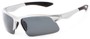 Angle of Marano #5143 in Silver Frame with Grey Lenses, Women's and Men's Sport & Wrap-Around Sunglasses
