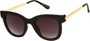 Angle of SW Retro Style #527 in Glossy Black/Gold Frame with Smoke Lenses, Women's and Men's  