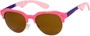 Angle of SW Retro Style #559 in Pink/Purple Frame with Amber Lenses, Men's Select... Select...