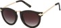 Angle of SW Round Retro Style #804 in Black/Gold Frame with Smoke Lenses, Women's and Men's  