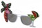 Angle of SW Novelty Sunglasses #540188 in White, Women's and Men's  