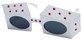 Angle of SW Novelty Sunglasses #540283 in White and Red Frame, Women's and Men's  