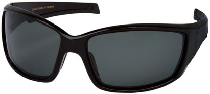 Angle of Houston #2525 in Glossy Black Frame, Women's and Men's Square Sunglasses