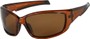 Angle of Houston #2525 in Glossy Brown Frame, Women's and Men's Square Sunglasses
