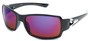 Angle of SW Mirrored Sport Style #287 in Black Frame with Purple Mirrored Lenses, Women's and Men's  