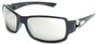 Angle of SW Mirrored Sport Style #287 in Black Frame with Silver Mirrored Lenses, Women's and Men's  