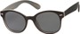 Angle of Casa Blanca #1281 in Black/Grey Frame with Grey Lenses, Women's and Men's Retro Square Sunglasses