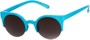 Angle of SW Round Celebrity Style #1033 in Aqua Blue Frame with Smoke Lenses, Women's and Men's  