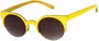Angle of SW Round Celebrity Style #1033 in Yellow Frame with Smoke Lenses, Women's and Men's  