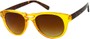 Angle of SW Retro Style #444 in Yellow/Tortoise Frame with Amber Lenses, Women's and Men's  