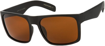 Angle of Razorback #5590 in Matte Black Frame with Amber Lenses, Men's Select... Sunglasses