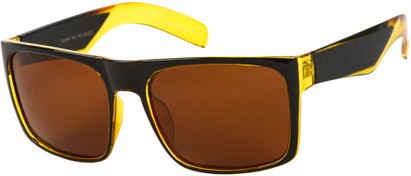 Angle of Razorback #5590 in Orange/Black Frame with Amber Lenses, Men's Select... Sunglasses