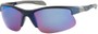 Angle of Speedway #8861 in Matte Blue Frame with Blue Mirrored Lenses, Women's and Men's Sport & Wrap-Around Sunglasses