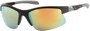 Angle of Speedway #8861 in Matte Black Frame with Yellow Mirrored Lenses, Women's and Men's Sport & Wrap-Around Sunglasses