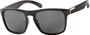 Angle of Wave #5391 in Glossy Black Frame with Grey Lenses, Women's and Men's Retro Square Sunglasses