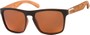 Angle of Wave #5391 in Matte Black/Wood Look Frame with Amber Lenses, Women's and Men's Retro Square Sunglasses