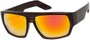 Angle of SW Flat Top Style #1390 in Black Frame with Orange Mirrored Lenses, Women's and Men's  