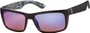 Angle of SW Retro Mirrored Style #8670 in Glossy Black/White Frame with Amber/Blue Mirrored Lenses, Women's and Men's  