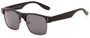 Angle of Belmar #5494 in Matte Black Frame with Grey Lenses, Men's Browline Sunglasses