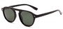 Angle of Bimini #5905 in Glossy Black Frame with Green Lenses, Women's and Men's Round Sunglasses