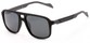 Angle of Warren #5454 in Black/Grey Frame with Grey Lenses, Men's Aviator Sunglasses