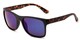 Angle of Melbourne #4963 in Black/Tortoise Frame with Blue Lenses, Women's and Men's Square Sunglasses