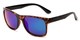 Angle of Melbourne #4963 in Tortoise/Black Frame with Purple/Green Mirrored Lenses, Women's and Men's Square Sunglasses