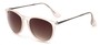 Angle of Cordoba #965 in Matte Brown/Grey Frame with Amber Gradient Lenses, Women's and Men's Round Sunglasses