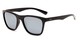 Angle of Dash #5098 in Glossy Black Frame with Silver Mirrored Lenses, Women's and Men's Retro Square Sunglasses