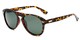 Angle of Burton #54107 in Tortoise Frame with Green Lenses, Women's and Men's Round Sunglasses