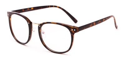 Angle of Clef #5438 in Tortoise/Gold Frame, Women's and Men's Round Sunglasses